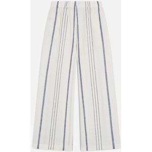 Ecoalf Pantalón ancho de mujer a rayas con cintura elástica. (S) Blanco mujer Ecoalf Pantalón ancho de mujer a rayas con cintura elástica. (S) Blanco mujer