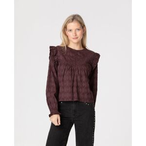 Noon Blusa con volantes de mujer. (32) Burdeos mujer Noon Blusa con volantes de mujer. (32) Burdeos mujer