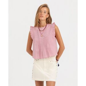 Noon Blusa de mujer con detalle de jaretas. (XXS) Rosa claro mujer Noon Blusa de mujer con detalle de jaretas. (XXS) Rosa claro mujer