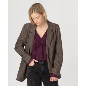 Noon Blazer de mujer con solapas y bolsillos. (36) Marrón mujer Noon Blazer de mujer con solapas y bolsillos. (36) Marrón mujer