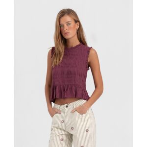 Noon Top de mujer sin mangas con detalle pliegues. (S) Burdeos mujer Noon Top de mujer sin mangas con detalle pliegues. (S) Burdeos mujer