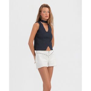 Noon Top de mujer con lazada al cuello. (S) Azul oscuro mujer Noon Top de mujer con lazada al cuello. (S) Azul oscuro mujer