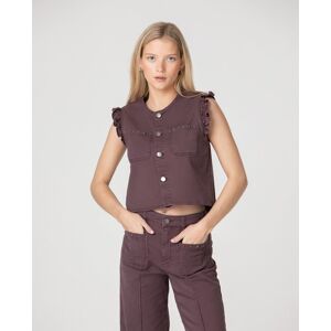 Noon Chaleco de mujer sin mangas con tachuelas. (38) Burdeos mujer Noon Chaleco de mujer sin mangas con tachuelas. (38) Burdeos mujer