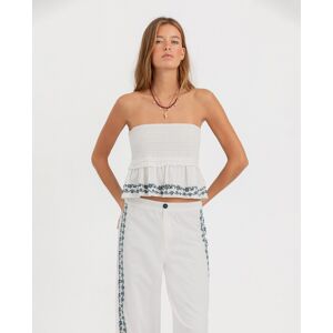 Noon Top de mujer con bordados. (S) Blanco mujer Noon Top de mujer con bordados. (S) Blanco mujer