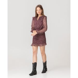 Noon Vestido corto con voltante y fruncido. (36) Rosa mujer Noon Vestido corto con voltante y fruncido. (36) Rosa mujer