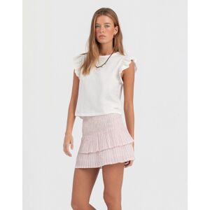 Noon Camiseta de mujer volantes. (S) Blanco mujer Noon Camiseta de mujer volantes. (S) Blanco mujer