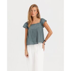 Noon Blusa de mujer de tirante ancho fluida. (XXS) Azul grisáceo mujer Noon Blusa de mujer de tirante ancho fluida. (XXS) Azul grisáceo mujer