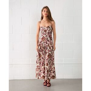 Noon Vestido midi de tirantes con volantes. (32) Negro mujer Noon Vestido midi de tirantes con volantes. (32) Negro mujer