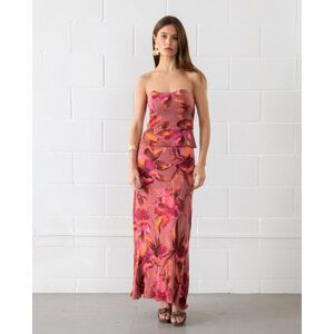 Noon Falda midi estampada con volante. (34) Rosa mujer Noon Falda midi estampada con volante. (34) Rosa mujer