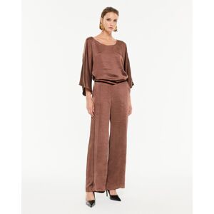 Paz Torras Pantalón ancho de mujer satinado. (46) Marrón mujer Paz Torras Pantalón ancho de mujer satinado. (46) Marrón mujer