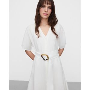 Adolfo Dominguez Vestido midi en lino europeo. (42) Blanco mujer Adolfo Dominguez Vestido midi en lino europeo. (42) Blanco mujer
