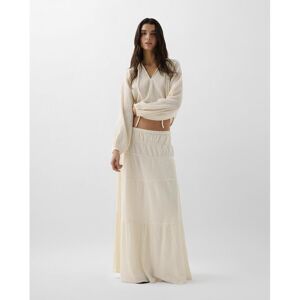 Scalpers Falda larga con cintura elástica. (38) Crudo mujer Scalpers Falda larga con cintura elástica. (38) Crudo mujer