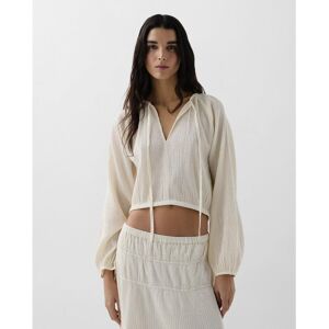 Scalpers Blusa de mujer corta con puños elásticos. (L) Crudo mujer Scalpers Blusa de mujer corta con puños elásticos. (L) Crudo mujer