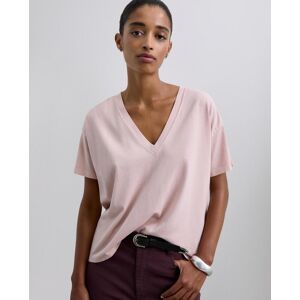 Scalpers Camiseta de mujer de manga corta con cuello pico. (L) Rosa claro mujer Scalpers Camiseta de mujer de manga corta con cuello pico. (L) Rosa claro mujer