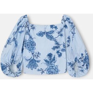 Silbon Top palabra de honor estampado rayas celeste. (S) Azul / Blanco mujer Silbon Top palabra de honor estampado rayas celeste. (S) Azul / Blanco mujer