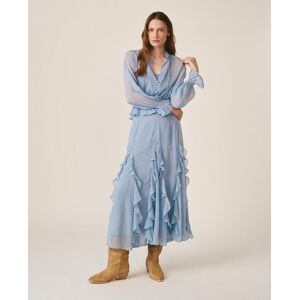 Alma en Pena Falda midi fluida y bajo en evasé con cremallera invisible en el lateral. (36) Blanco mujer Alma en Pena Falda midi fluida y bajo en evasé con cremallera invisible en el lateral. (36) Blanco mujer