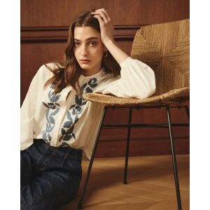 Lloyds Lloyd's - Blusa de mujer con manga larga y bordado de hojas. (40) Blanco mujer Lloyds Lloyd's - Blusa de mujer con manga larga y bordado de hojas. (40) Blanco mujer