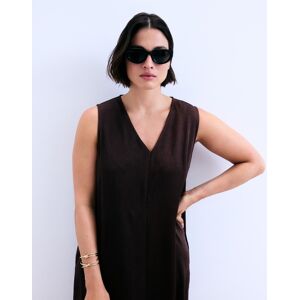 Couchel Vestido largo satén crinkle. (46) Marrón mujer Couchel Vestido largo satén crinkle. (46) Marrón mujer