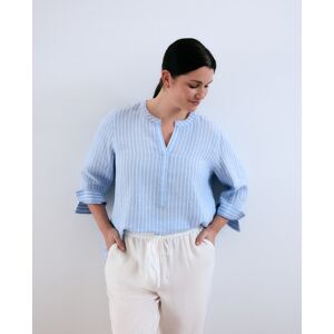 Couchel Blusa estampada con manga francesa de mujer. (46) Azul mujer Couchel Blusa estampada con manga francesa de mujer. (46) Azul mujer