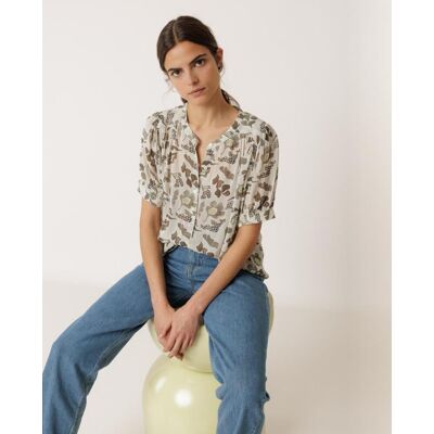 Indi & Cold Indi & Cold - Camisa de mujer manga corta cuello redondo. (40) Kaki mujer Indi & Cold Indi & Cold - Camisa de mujer manga corta cuello redondo. (40) Kaki mujer