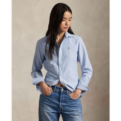 Polo Ralph Lauren Camisa Oxford básica de mujer con logo a contraste. (44) Azul mujer Polo Ralph Lauren Camisa Oxford básica de mujer con logo a contraste. (44) Azul mujer