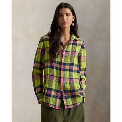Polo Ralph Lauren Camisa de mujer de lino con estampado. (36) Pistacho mujer Polo Ralph Lauren Camisa de mujer de lino con estampado. (36) Pistacho mujer
