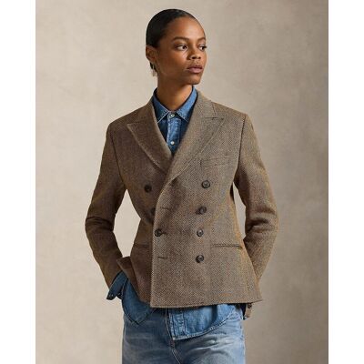 Polo Ralph Lauren Blazer de mujer en espiga con doble botonadura. (34) Marrón mujer Polo Ralph Lauren Blazer de mujer en espiga con doble botonadura. (34) Marrón mujer