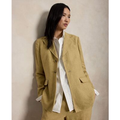 Polo Ralph Lauren Blazer de mujer de lino con botonadura simple. (34) Beige mujer Polo Ralph Lauren Blazer de mujer de lino con botonadura simple. (34) Beige mujer