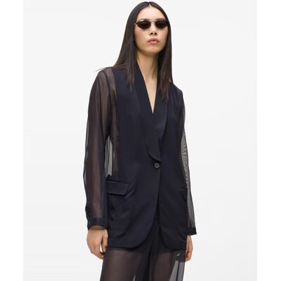 Karl Lagerfeld Blazer de mujer transparencia organza. (44) Negro mujer Karl Lagerfeld Blazer de mujer transparencia organza. (44) Negro mujer