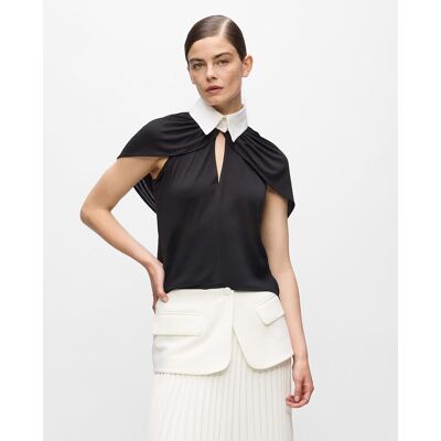 Karl Lagerfeld Top cuello camisero Karl Studio. (40) Negro mujer Karl Lagerfeld Top cuello camisero Karl Studio. (40) Negro mujer