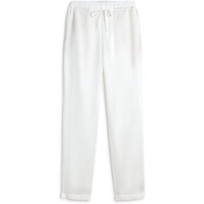 Ecoalf Pantalón recto de mujer de lino con cintura ajustable. (38) Blanco mujer Ecoalf Pantalón recto de mujer de lino con cintura ajustable. (38) Blanco mujer