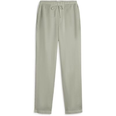 Ecoalf Pantalón recto de mujer de lino con cintura ajustable. (42) Verde claro mujer Ecoalf Pantalón recto de mujer de lino con cintura ajustable. (42) Verde claro mujer