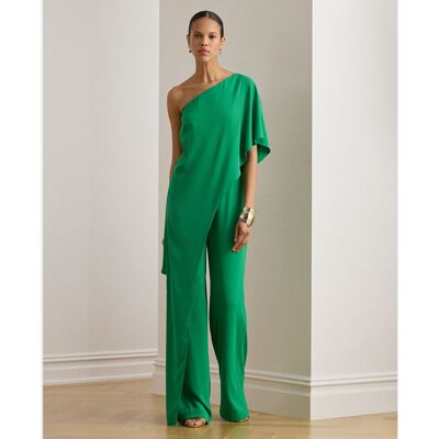 Lauren Ralph Lauren Mono de mujer de georgette asimétrico con capa. (34) Esmeralda mujer Lauren Ralph Lauren Mono de mujer de georgette asimétrico con capa. (34) Esmeralda mujer