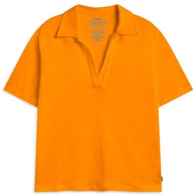 Ecoalf Camiseta de mujer de lino con cuello polo. (38) Naranja mujer Ecoalf Camiseta de mujer de lino con cuello polo. (38) Naranja mujer