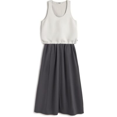 Ecoalf Vestido largo fit relajado bicolor. (38) Gris mujer Ecoalf Vestido largo fit relajado bicolor. (38) Gris mujer
