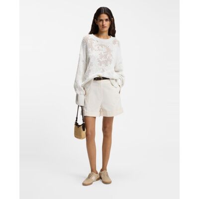 Boss Pantalón de mujer corto ancho. (36) Blanco mujer Boss Pantalón de mujer corto ancho. (36) Blanco mujer