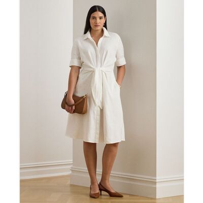 Vestido de lino Lauren Ralph Lauren Blanco - Vestido Vestido de lino Lauren Ralph Lauren Blanco - Vestido