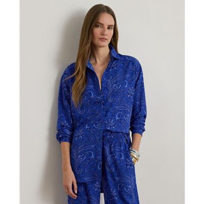 Lauren Ralph Lauren Camisa de mujer de corte relajado con estampado. (38) Azul índigo mujer Lauren Ralph Lauren Camisa de mujer de corte relajado con estampado. (38) Azul índigo mujer