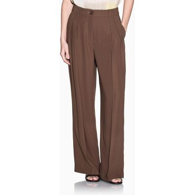 Giorgio Armani Pantalón de traje de mujer a la cintura con pinzas. (40) Marrón mujer Giorgio Armani Pantalón de traje de mujer a la cintura con pinzas. (40) Marrón mujer