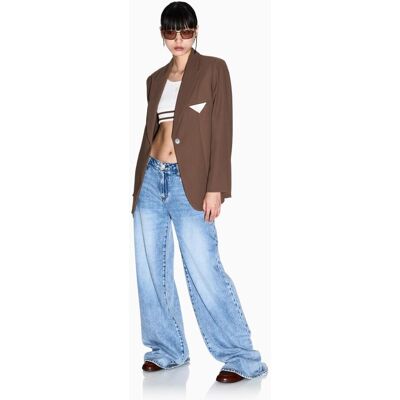 Giorgio Armani Blazer de traje mujer estructurada y con detalle en el bolsillo. (38) Marrón mujer Giorgio Armani Blazer de traje mujer estructurada y con detalle en el bolsillo. (38) Marrón mujer
