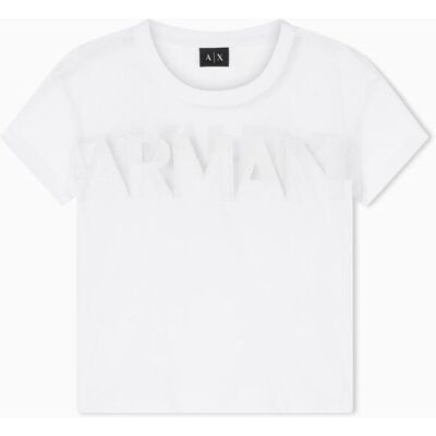Giorgio Armani Camiseta de mujer cropped con logo maxi. (S) Blanco mujer Giorgio Armani Camiseta de mujer cropped con logo maxi. (S) Blanco mujer
