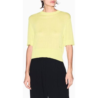 Giorgio Armani Jersey de mujer con lino manga corta. (S) Verde claro mujer Giorgio Armani Jersey de mujer con lino manga corta. (S) Verde claro mujer