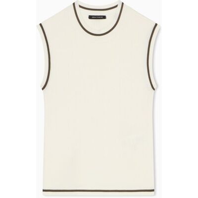 Giorgio Armani Top de mujer en punto con viscosa. (XS) Crudo mujer Giorgio Armani Top de mujer en punto con viscosa. (XS) Crudo mujer
