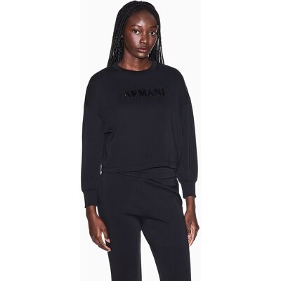 Giorgio Armani Sudadera de mujer cuello redondo con logo. (XS) Negro mujer Giorgio Armani Sudadera de mujer cuello redondo con logo. (XS) Negro mujer