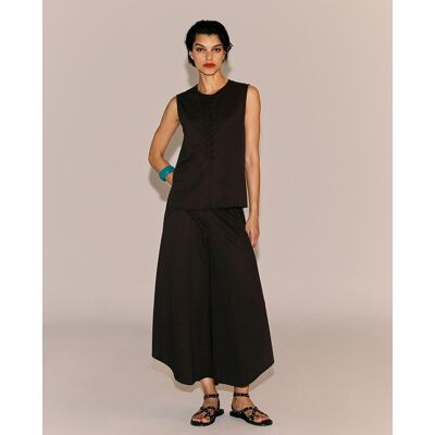 Sfera Pantalón ancho lino. (S - S) Chocolate mujer Sfera Pantalón ancho lino. (S - S) Chocolate mujer