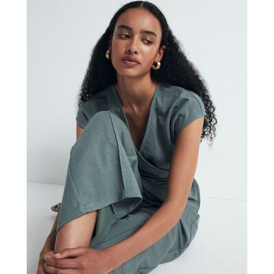 Sfera Pantalón básico lino. (S - S) Verde Salvia mujer Sfera Pantalón básico lino. (S - S) Verde Salvia mujer
