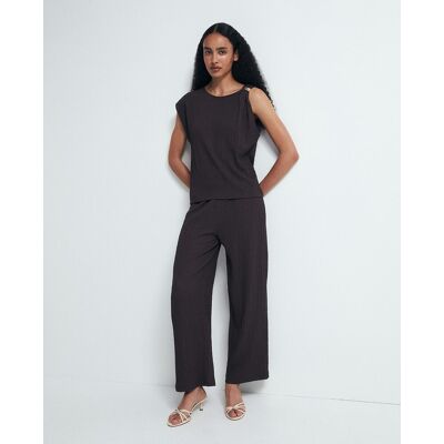 Sfera Pantalón set textura. (S - S) Chocolate mujer Sfera Pantalón set textura. (S - S) Chocolate mujer