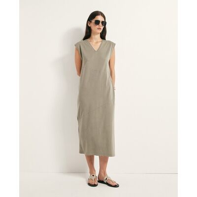 Sfera Vestido básico lavado. (L - L) Verde mujer Sfera Vestido básico lavado. (L - L) Verde mujer