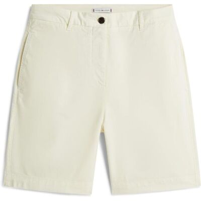 Tommy Hilfiger Bermuda chino de mujer de tiro medio y corte recto. (34) Crudo mujer Tommy Hilfiger Bermuda chino de mujer de tiro medio y corte recto. (34) Crudo mujer