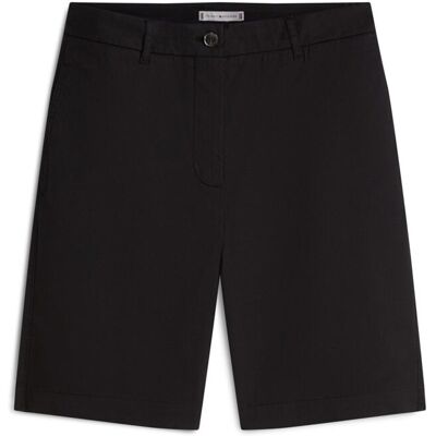 Tommy Hilfiger Bermuda chino de mujer de tiro medio y corte recto. (40) Negro mujer Tommy Hilfiger Bermuda chino de mujer de tiro medio y corte recto. (40) Negro mujer